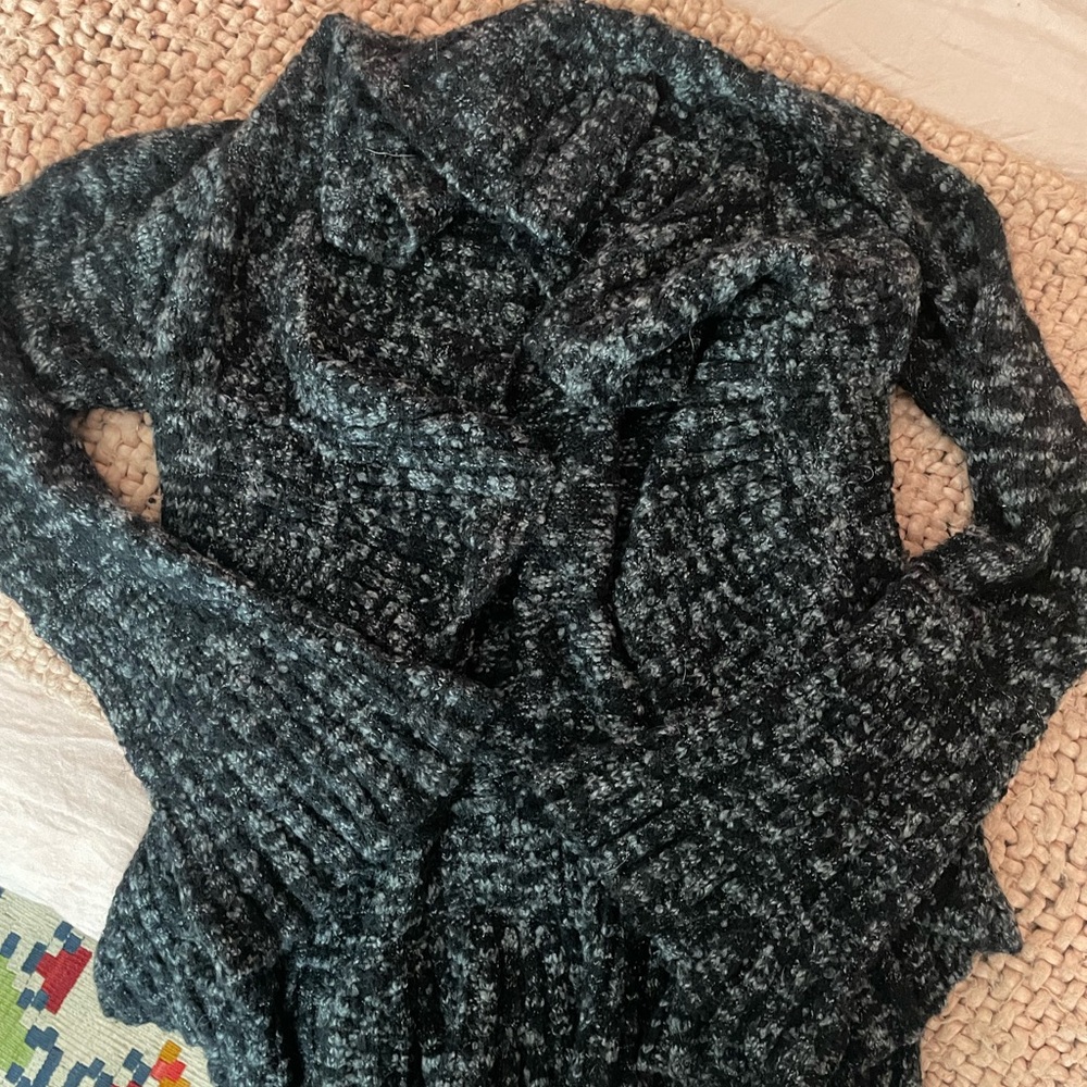 Diane Von Furstenberg Black and Gray Cardigan Y2K vintage